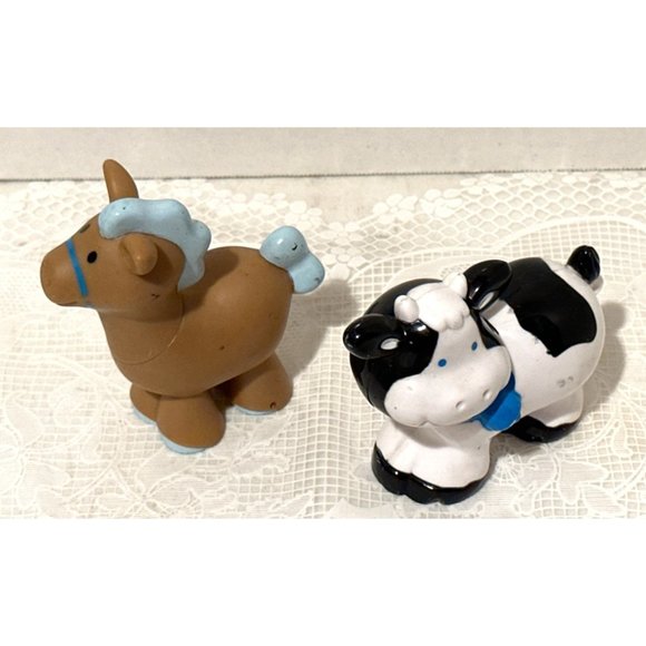 Vintage Little People Replacement Parts Cow and Horse Toys Small - Picture 1 of 2